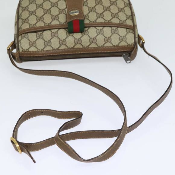 GUCCI GG Supreme Web Sherry Line Shoulder Bag PVC Beige 89 02 032 Auth 81158 - Picture 7 of 16